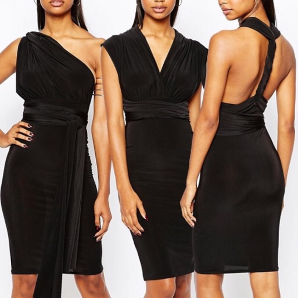 BooHoo multiway black dress